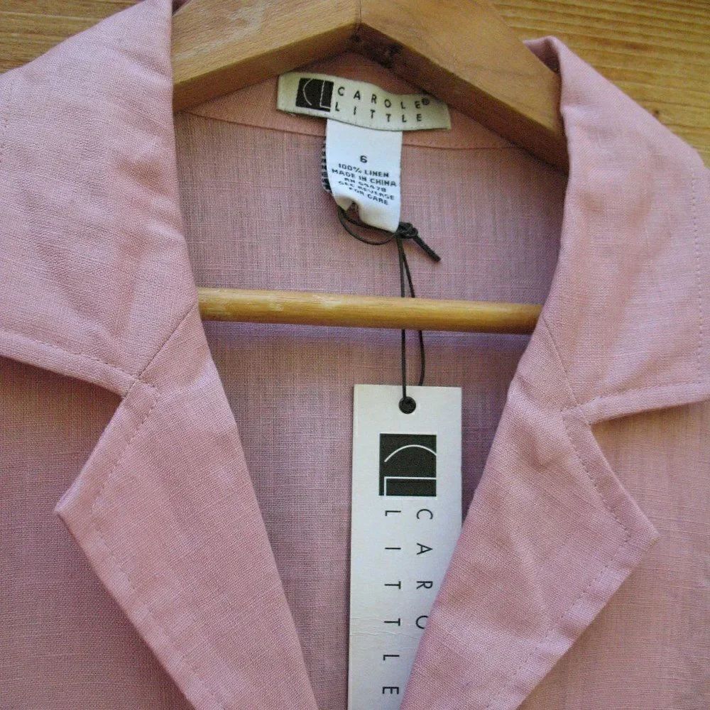 Pink Linen Top Jacket Shacket - Picture 7 of 7